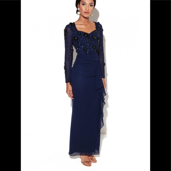 Virgos Lounge Bodine Dress Navy Long 